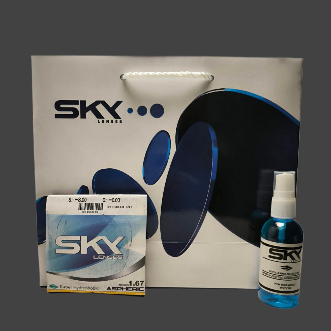 عدسی فشرده 1.67 آنتی رفلکس برند SKY