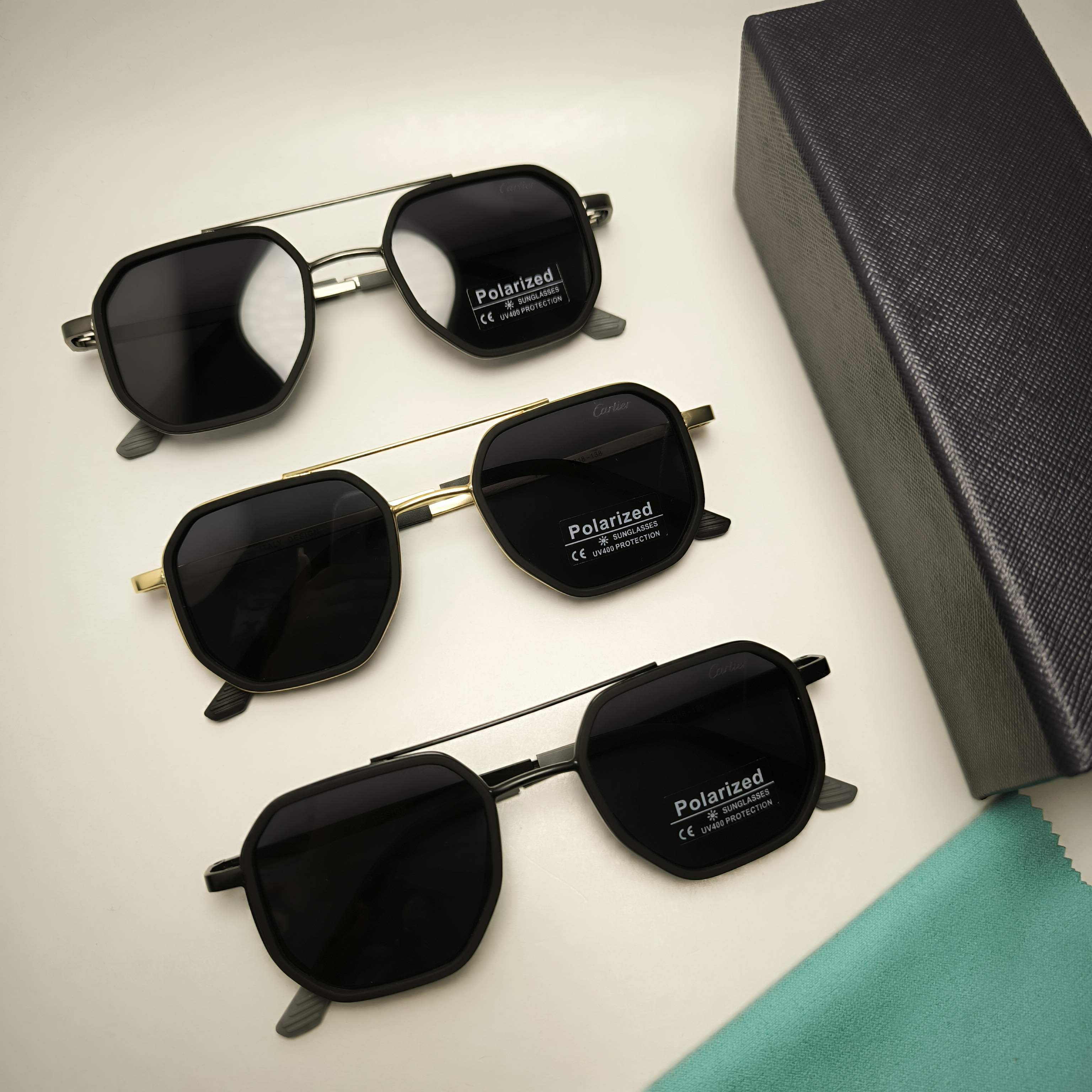 عینک آفتابی پلاریزه مردانه Cartier کد 2412