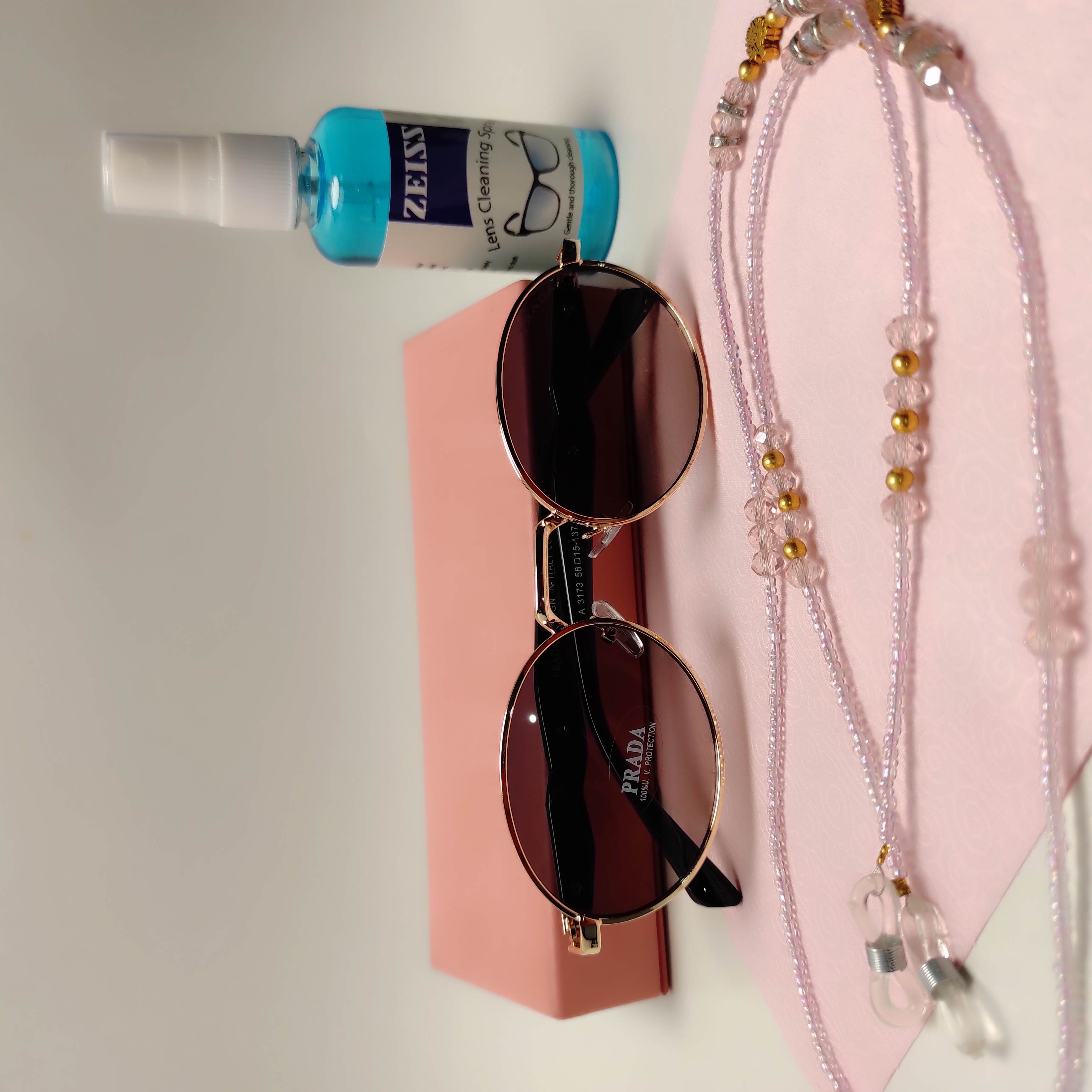 عینک آفتابی فانتزی زنانه باریک PRADA کد 3173